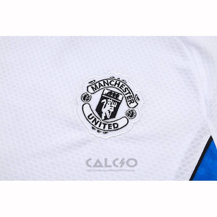 Tuta da Track Manchester United Manica Corta 2025-2026 Bianco - Pantaloncini